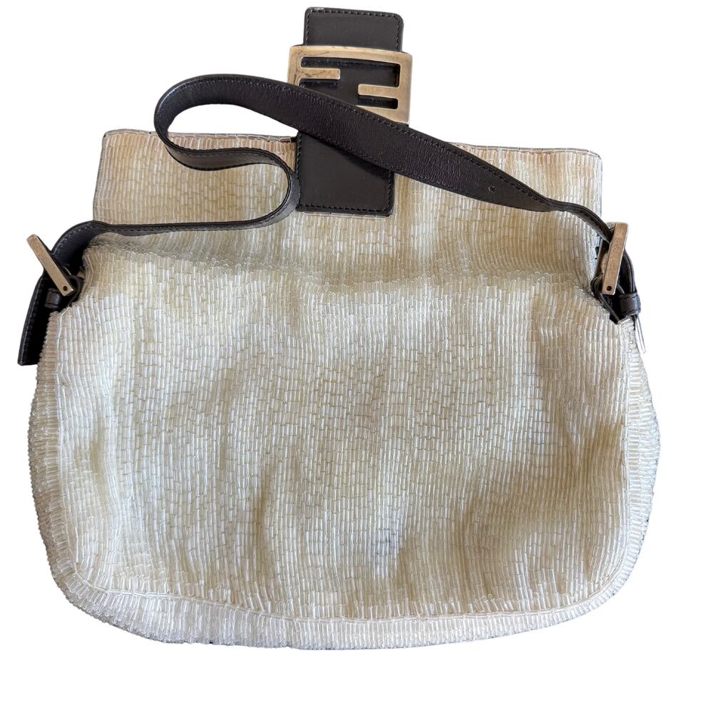 Vintage White Beaded Fendi Baguette Bag - Picture 12 of 13